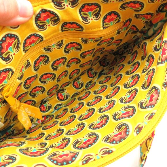 Vera Bradley Purse Provencal Crossbody Bag Yellow Quilted Built In Wallet - Picture 9 of 9